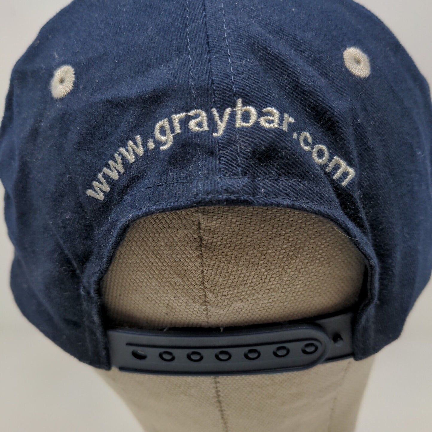 GrayBar Men's Snapback Hat Blue Gray Size OSFA Embroidered Logo Cotton