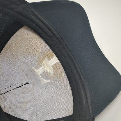 UltraClub Strapback Hat Black One Size Adjustable Embroidered Logo