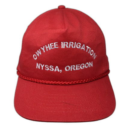 KC 5 Panel Red Hat One Size Owyhee Irrigation Nyssa Oregon Rope Snapback