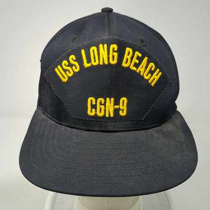 California Headwear Snapback Hat Blue One Size USS Long Beach CGN-9 Made in USA