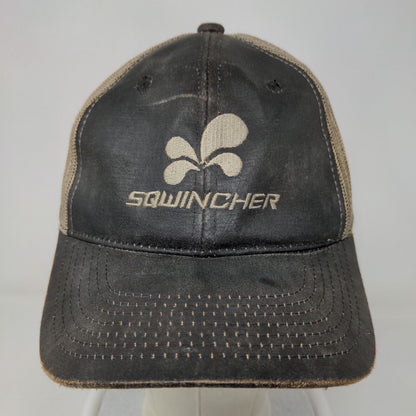 Squincher Hydration Men's Strapback Mesh Back Hat Brown OSFM Distressed