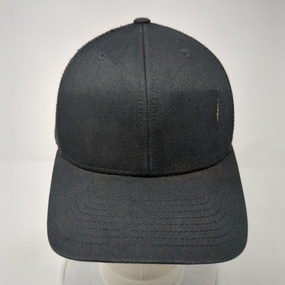 The Classics Yupoong Snapback Hat Black One Size Adjustable Mesh Back Blank