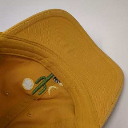 Mighty Fine Baseball Cap Yellow One Size Cactus Desert Embroidered Slideback Hat