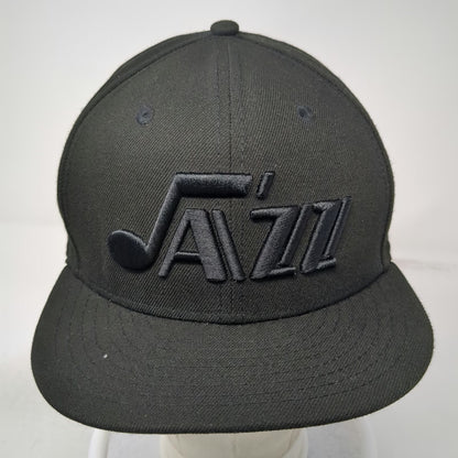 Utah Jazz NBA New Era Snapback Hat Black One Size HWC Nights Flat Brim 9FIFTY