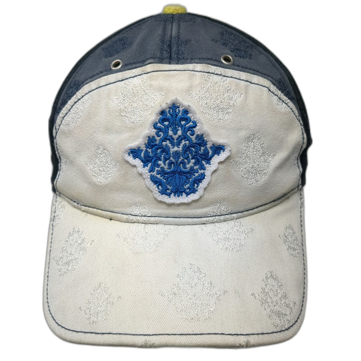 Robert Graham Baseball Cap White Black Blue One Size Floral Damask Pattern hat