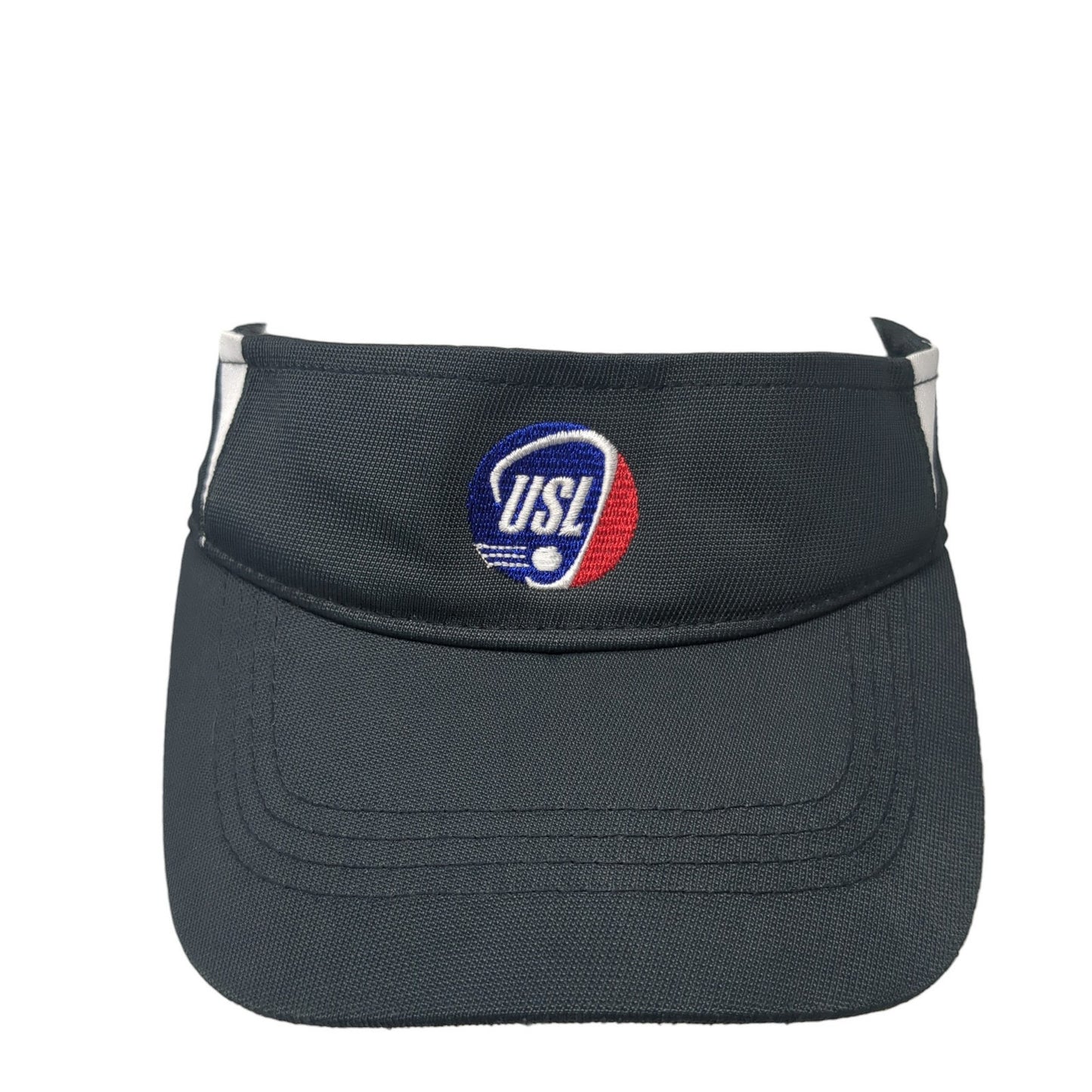 USL Sun Visor Hat Black One Size Adjustable Strap Lightweight Sport-Tek