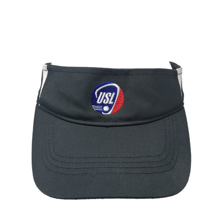 USL Sun Visor Hat Black One Size Adjustable Strap Lightweight Sport-Tek