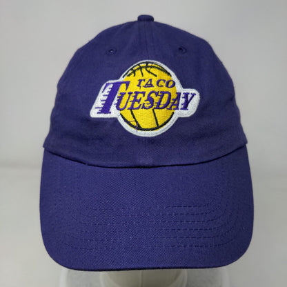 Taco Tuesday Slideback Hat Purple One Size Adjustable Embroidered Vented Holes