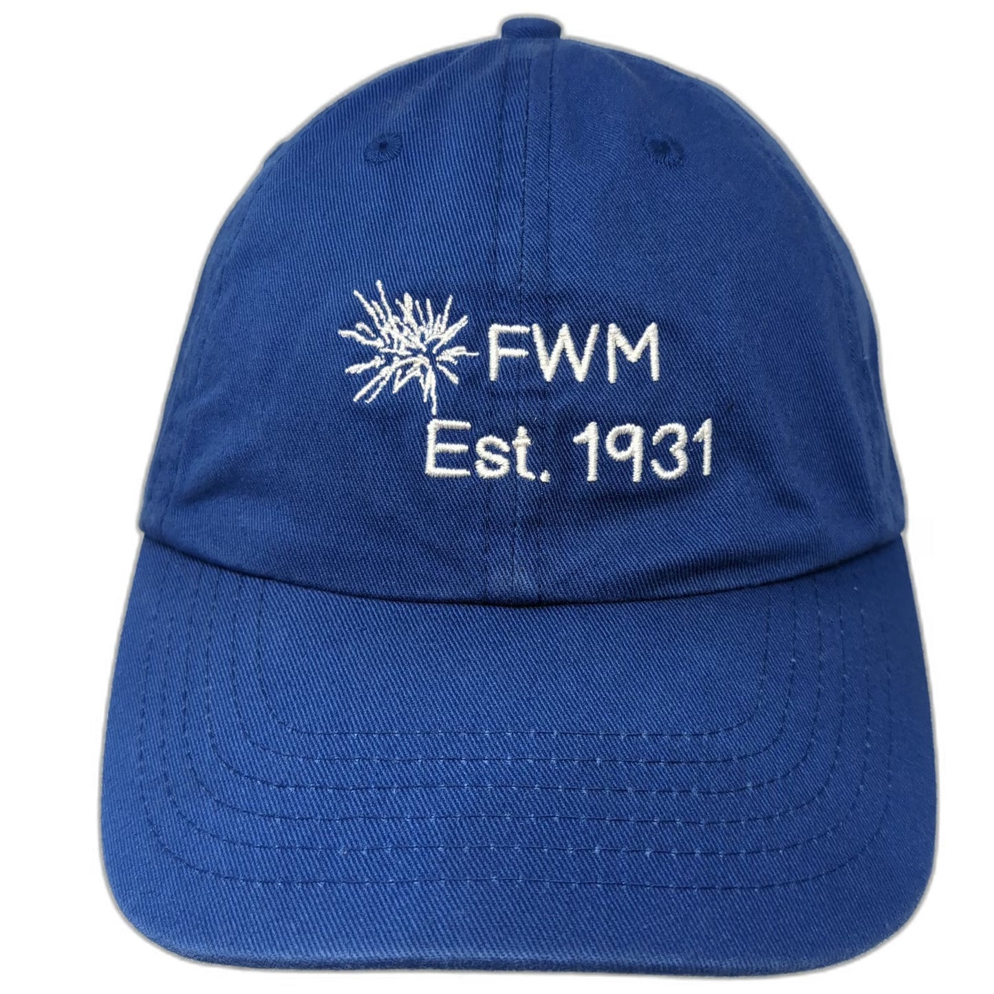 Baseball Cap Blue One Size FWM Est 1931 Embroidered Slideback Cotton hat Strap
