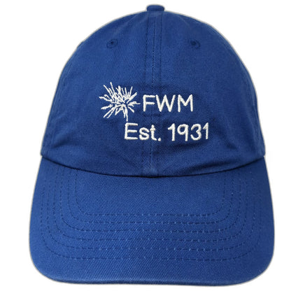 Baseball Cap Blue One Size FWM Est 1931 Embroidered Slideback Cotton hat Strap