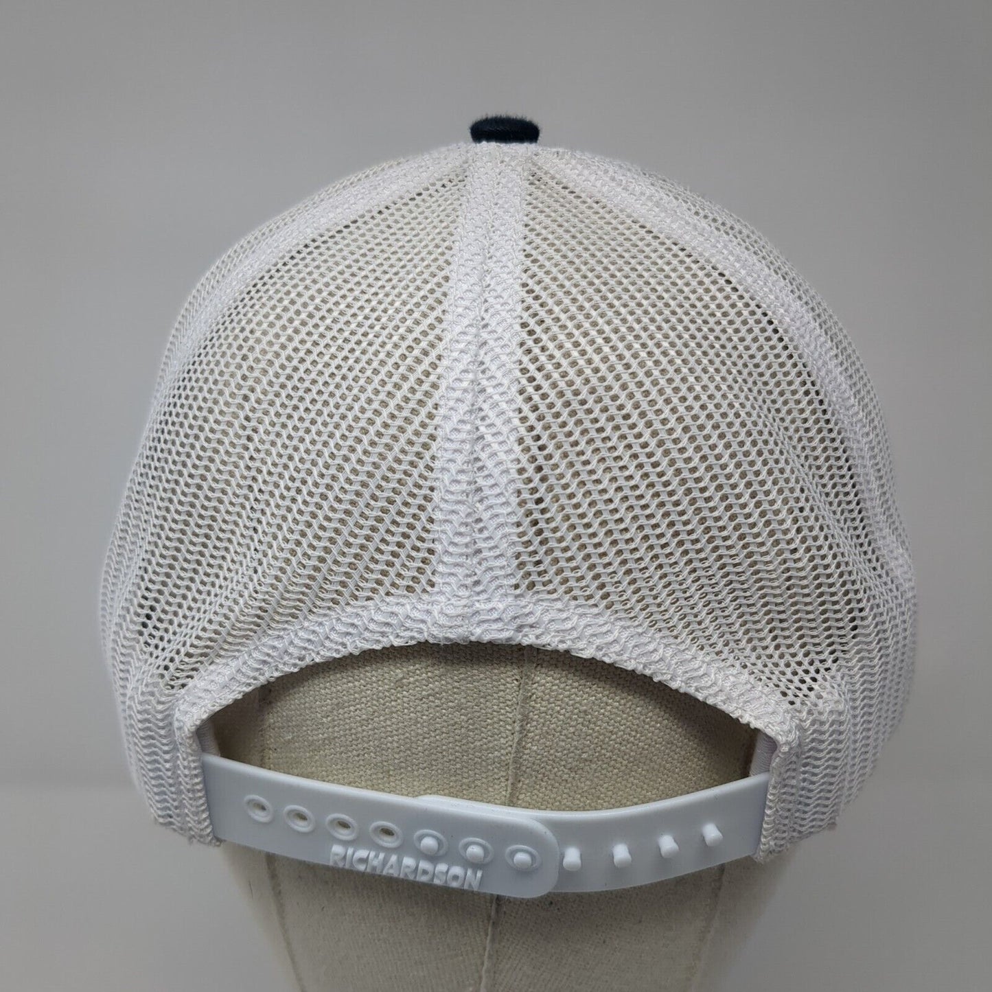Richardson Snapback Mesh Back Trucker Hat Blue One Size Logo Patch