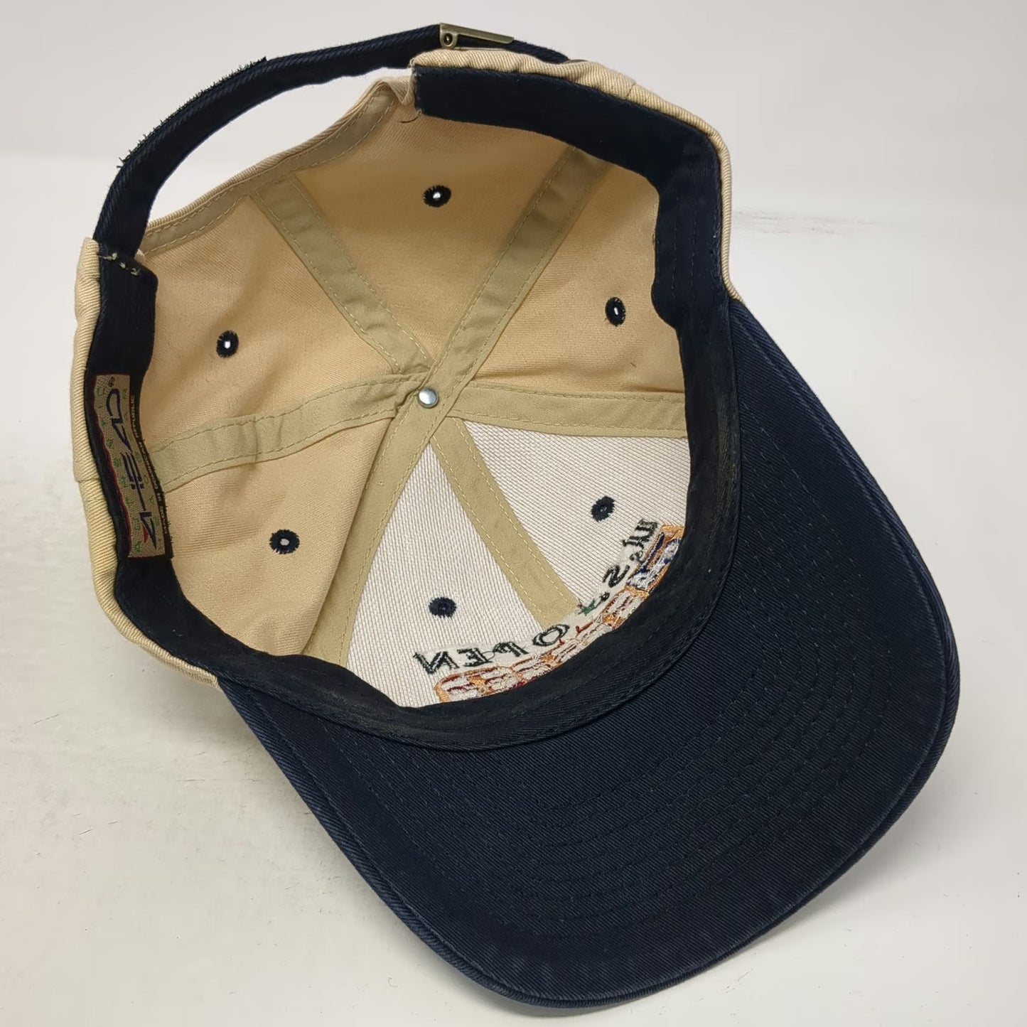 Ahead Baseball Cap Beige U.S. Open 2000 Pebble Beach Golf Hat Strap Vintage