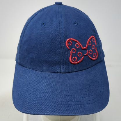 Disney Parks Blue One Size Baseball Cap Red Bow Embroidery Slideback Logo Hat