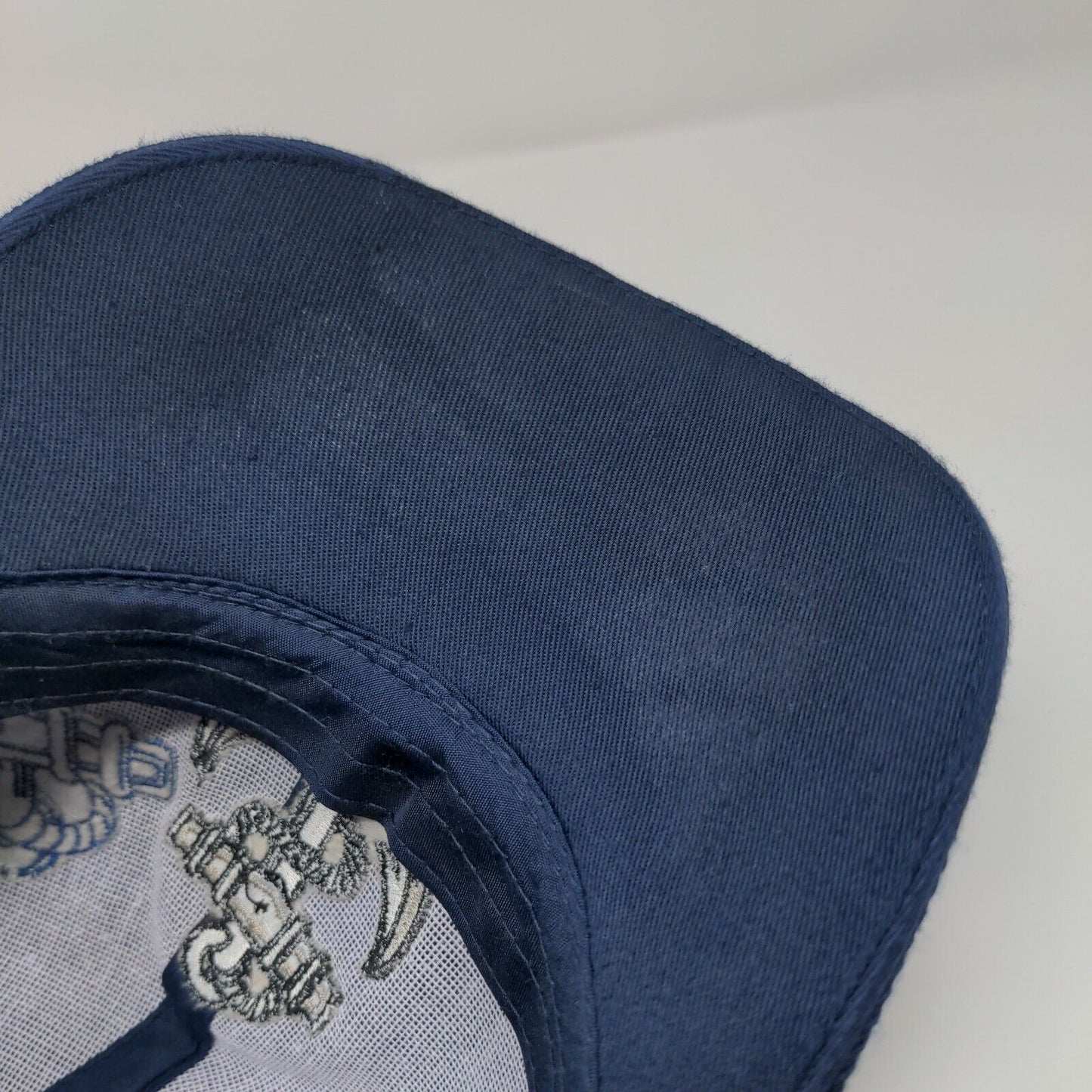 US Navy Anchor Strapback Hat Blue One Size Adjustable Embroidered