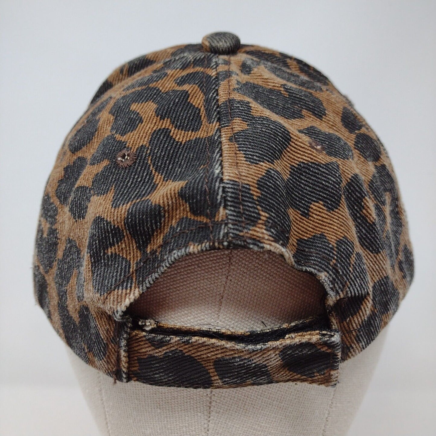 Leopard Print Strapback Hat Multicolor OSFA Adjustable 6 Panel Blank