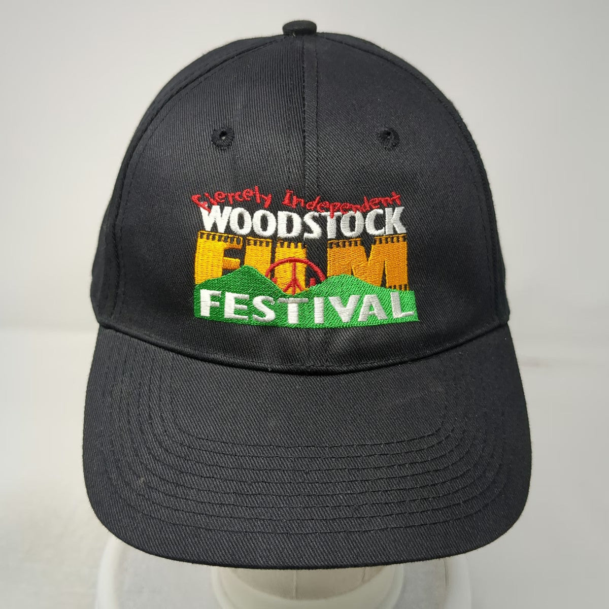 Heat Baseball Cap Black One Size Woodstock Film Festival Peace Strapback Hat
