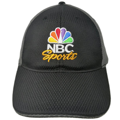 NBC Sports Baseball Cap Black One Size Mesh Strapback Hat Logo Peacock Media TV