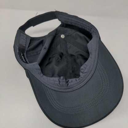 Nike Strapback Golf Hat Black OSFA Adjustable Swoosh Logo 6 Panel Polyester