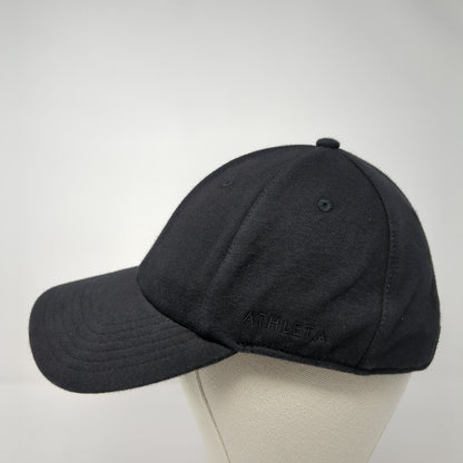 Athleta Slideback Hat Black One Size Adjustable Embroidered Vented Holes 6 Panel