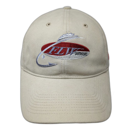 FLW Outdoors Fishing Hat Beige OSFM Baseball Cap American Flag Strapback Hook