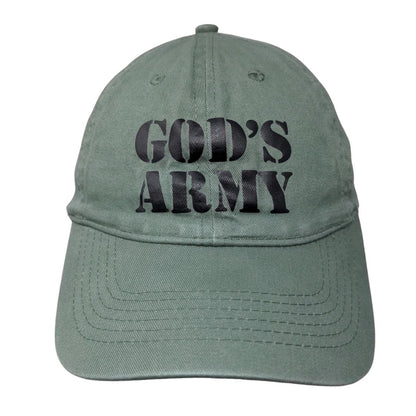 God's Army Strapback Hat Green One Size Adjustable 6 Panel Big X
