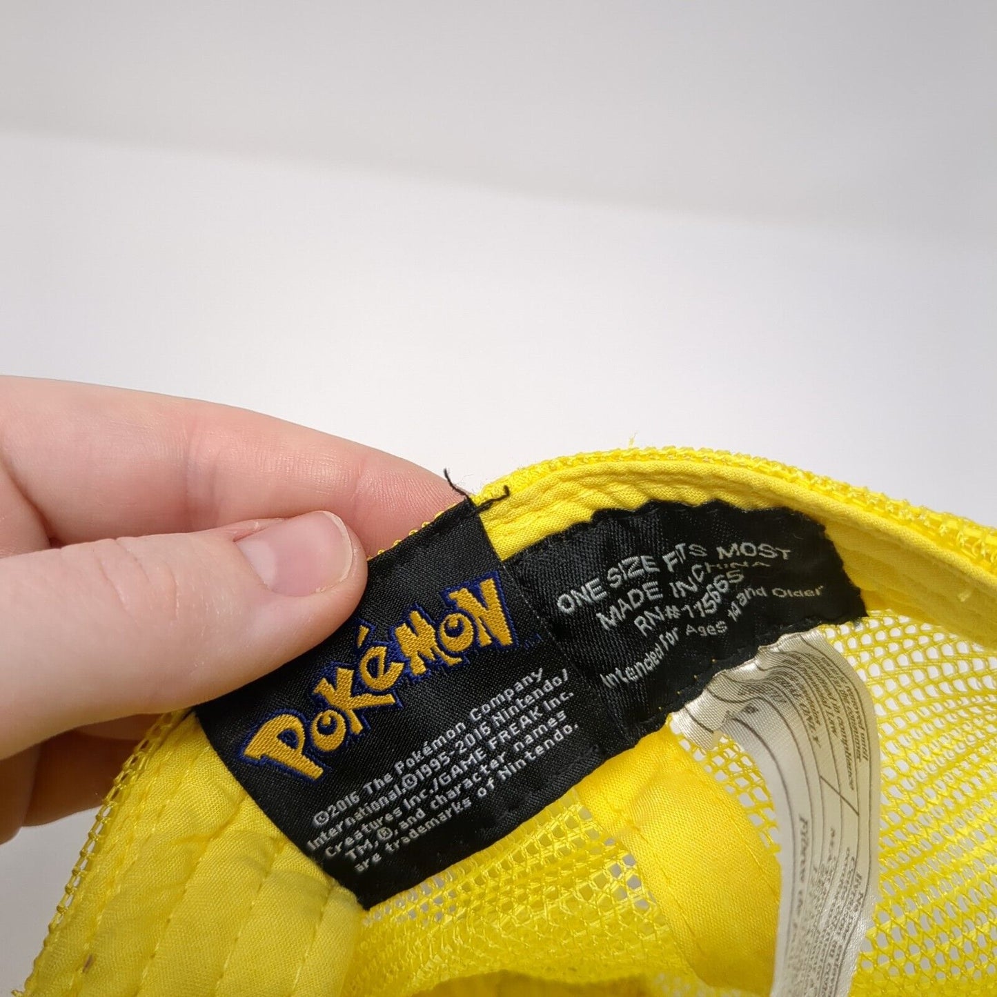 Pikachu Snapback Trucker Hat Yellow One Size Mesh Back Adjustable Pokemon