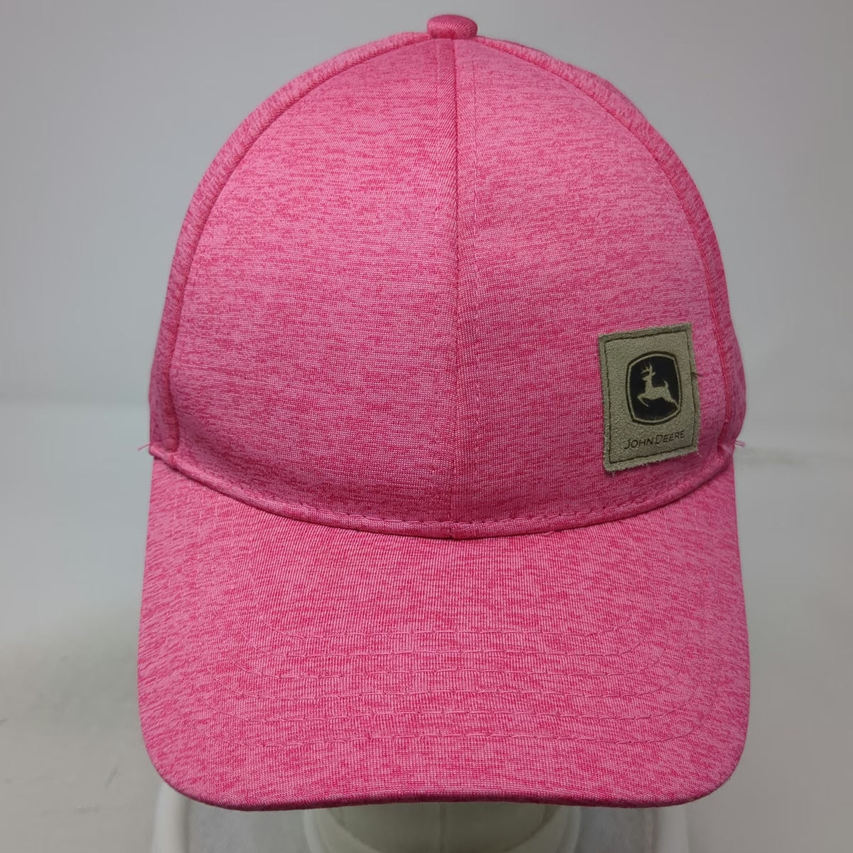 John Deere Snapback Pink One Size Hat Heathered Graphic Under Brim Patch Cap