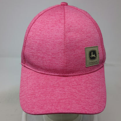 John Deere Snapback Pink One Size Hat Heathered Graphic Under Brim Patch Cap