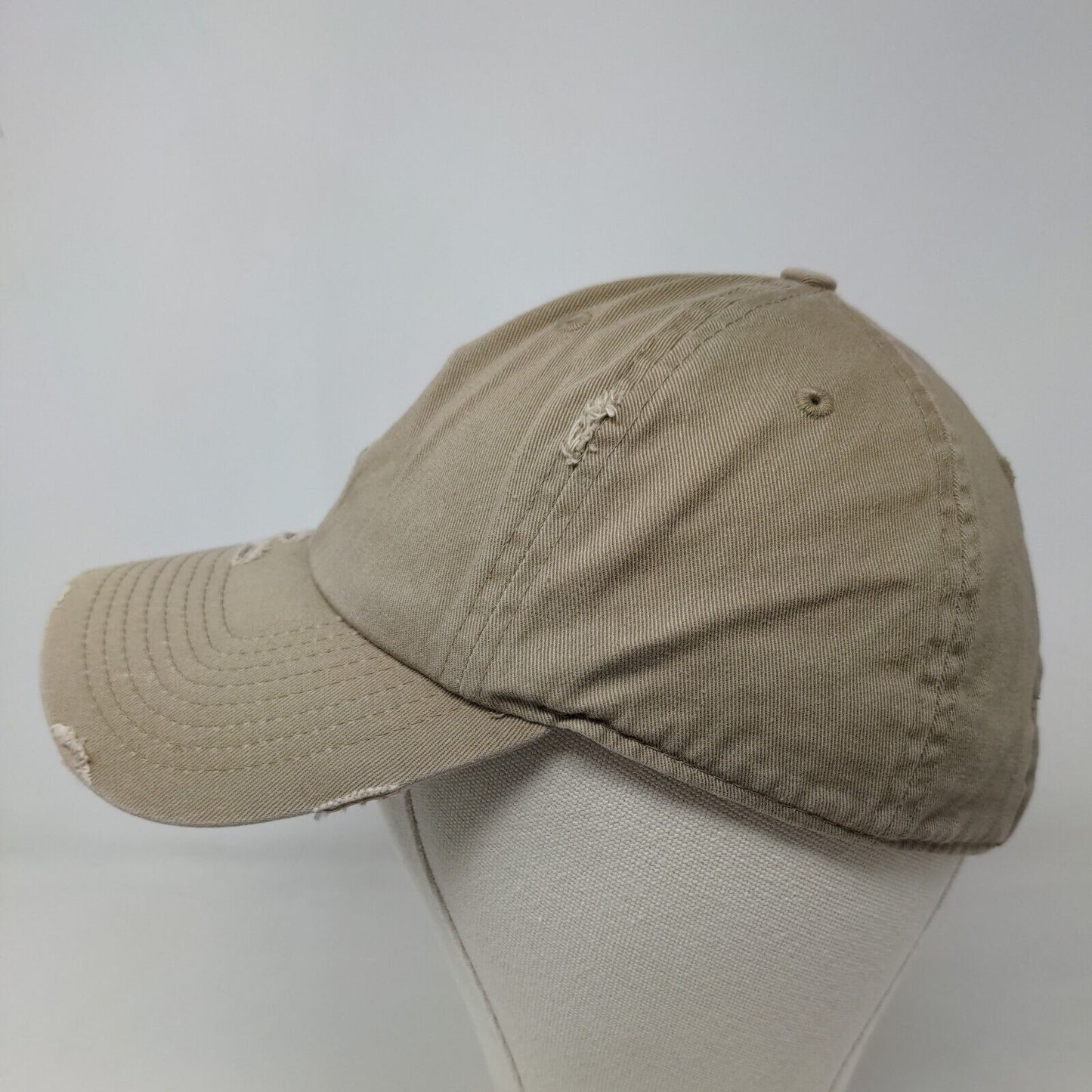 KB Ethos Men's Slideback Hat Tan Adjustable Embroidered Prayer Logo Catholic