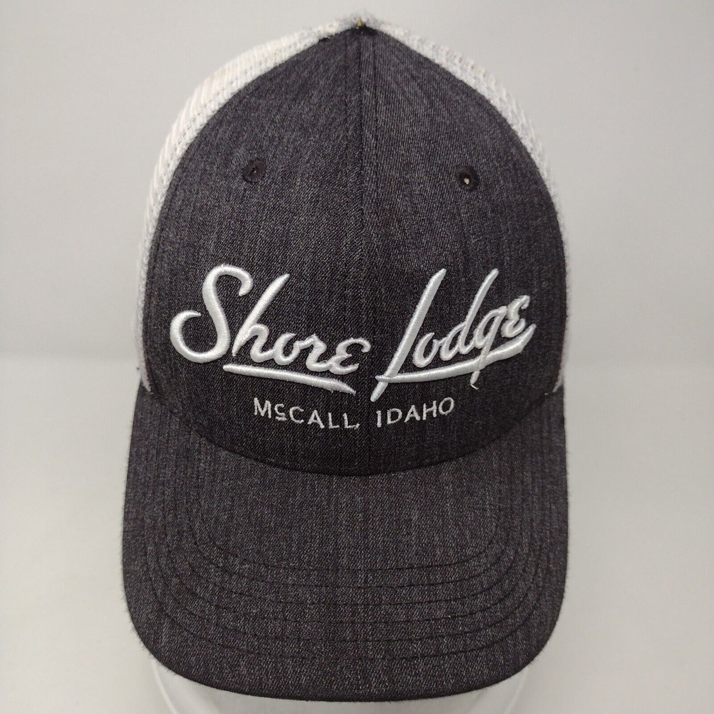 Shore Lodge McCall Idaho Snapback Trucker Hat Gray OSFA Mesh Back Legacy