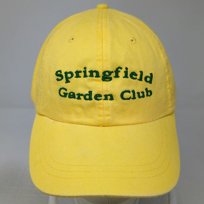 Adams Baseball Cap Yellow One Size Leather Strap Embroidered Garden Club Hat