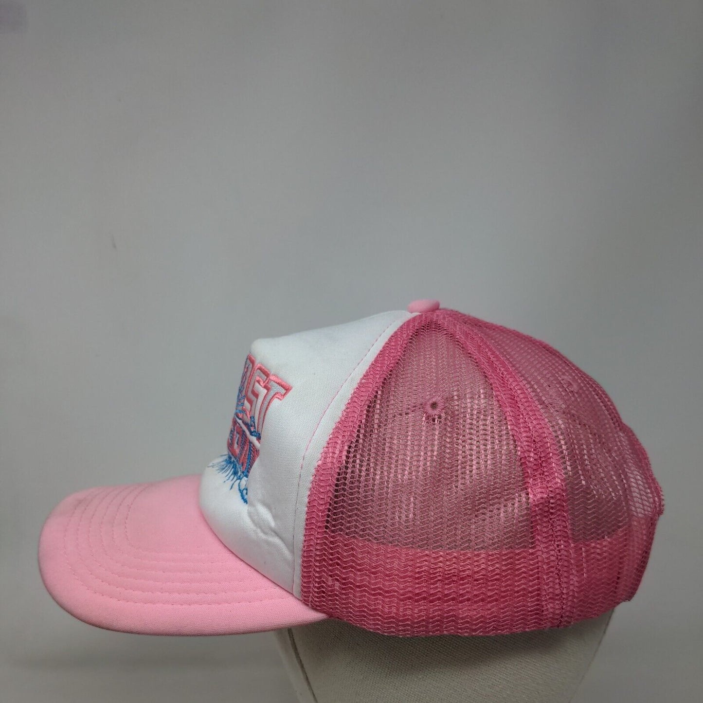 Almost Someday Snapback Trucker Hat Pink One Size Adjustable Mesh Back