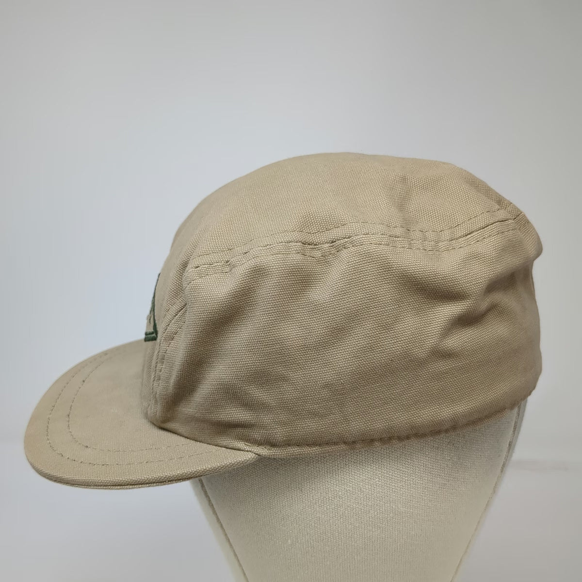 Stormy Kromer Baseball Cap Beige M Made in USA 5 Panel Embroidered Cotton Hat