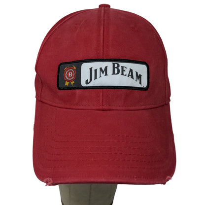 Jim Beam Men's Slideback Hat Red Size OSFA Embroidered Patch Logo Beer