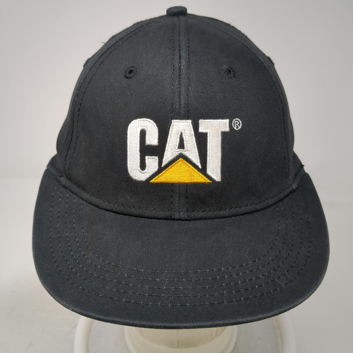 Caterpillar Baseball Cap Black One Size Flexfit Embroidered NC Flag Logo Hat