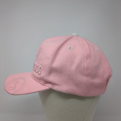 San Francisco Strapback Hat Pink One Size Adjustable Embroidered 6 Panel Chelona