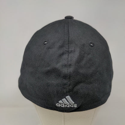 Adidas Fitted Hat Black Size L/XL Lightweight Embroidered Climalite 6 Panel