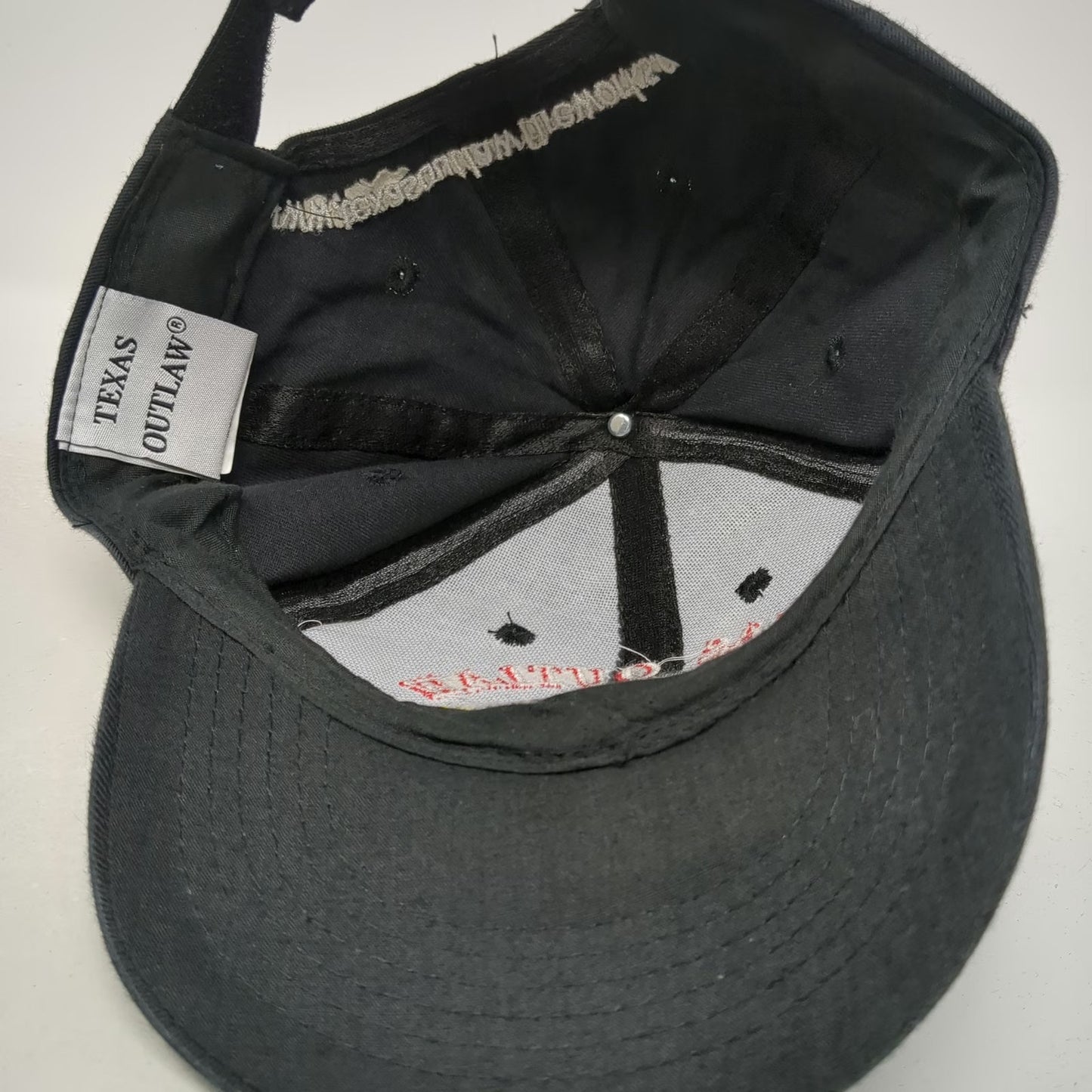 Texas Outlaw Baseball Cap Black One Size Fireworks Mascot Strapback Hat Logo