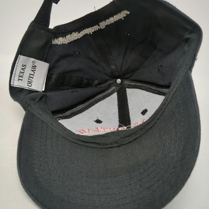 Texas Outlaw Baseball Cap Black One Size Fireworks Mascot Strapback Hat Logo
