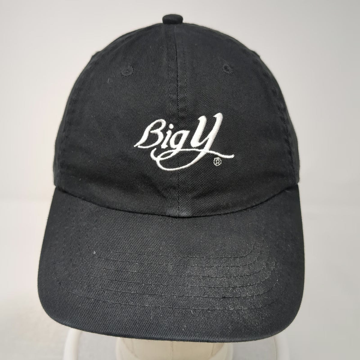 Big Y Supermarket Embroidered Logo Black Baseball Cap One Size Slideback Hat