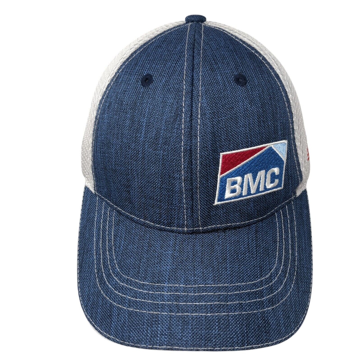 BMC Trex Strapback Trucker Hat Blue One Size Adjustable Embroidered Mesh Back