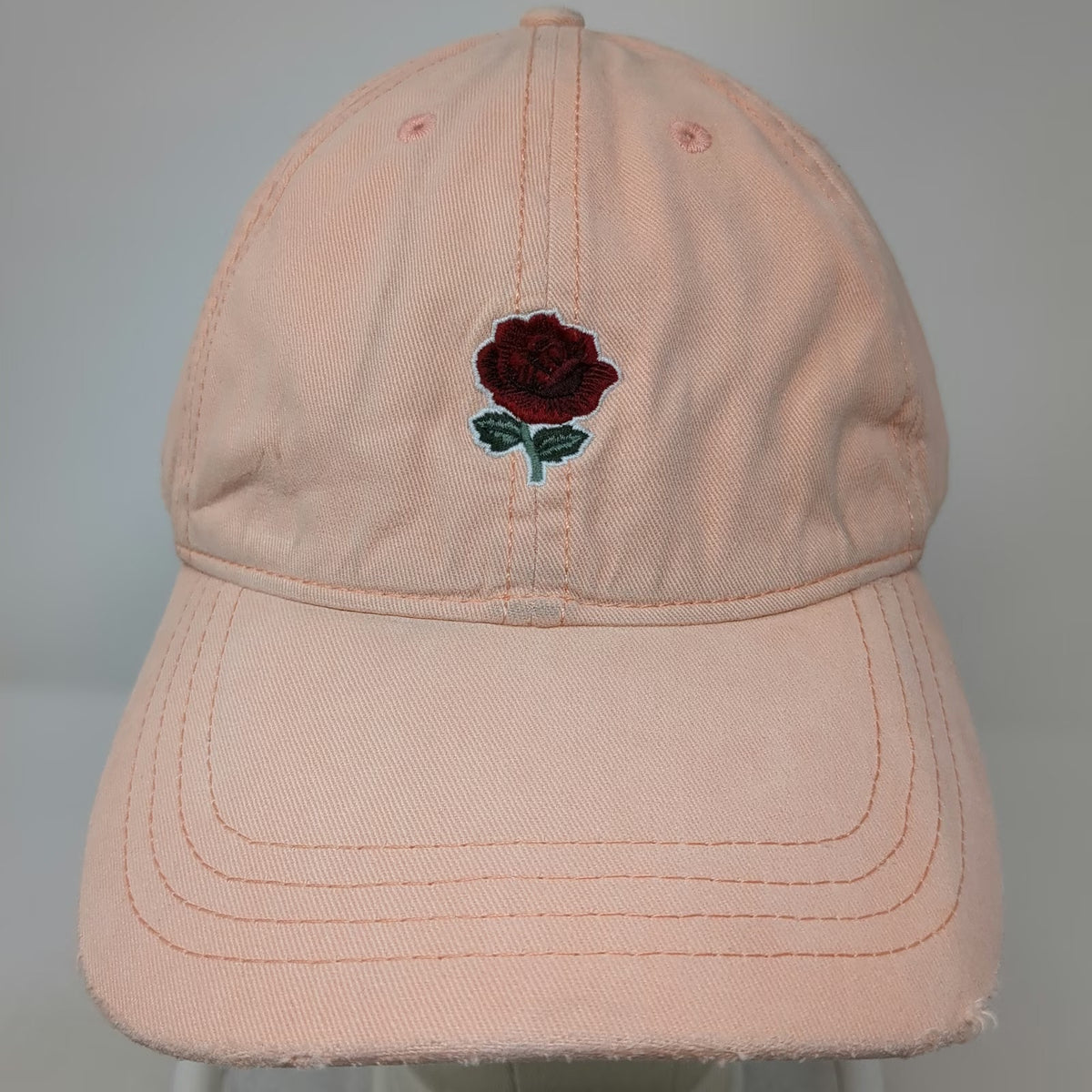 Abercrombie & Fitch Pink Baseball Cap One Size Rose Embroidery Adjustable Hat