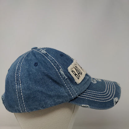 Bad Hair Day Strapback Hat Blue One Size Distressed Adjustable Vintage