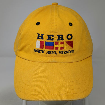 HYP Baseball Cap Yellow One Size Side Pocket North Hero Vermont Nautical Hat