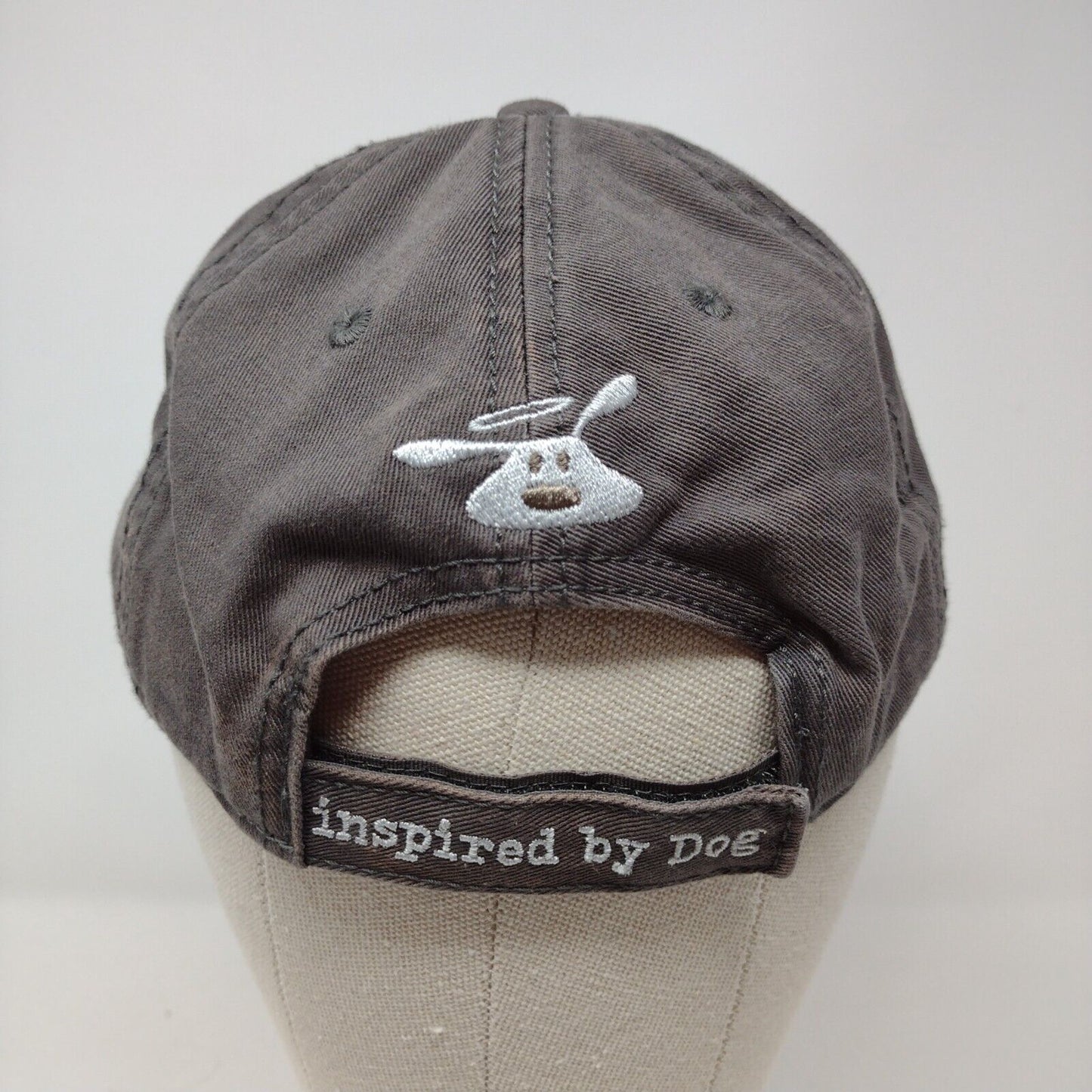 Dog Is Good Strapback Hat Gray OSFA Solid Embroidered Inspired By Dog