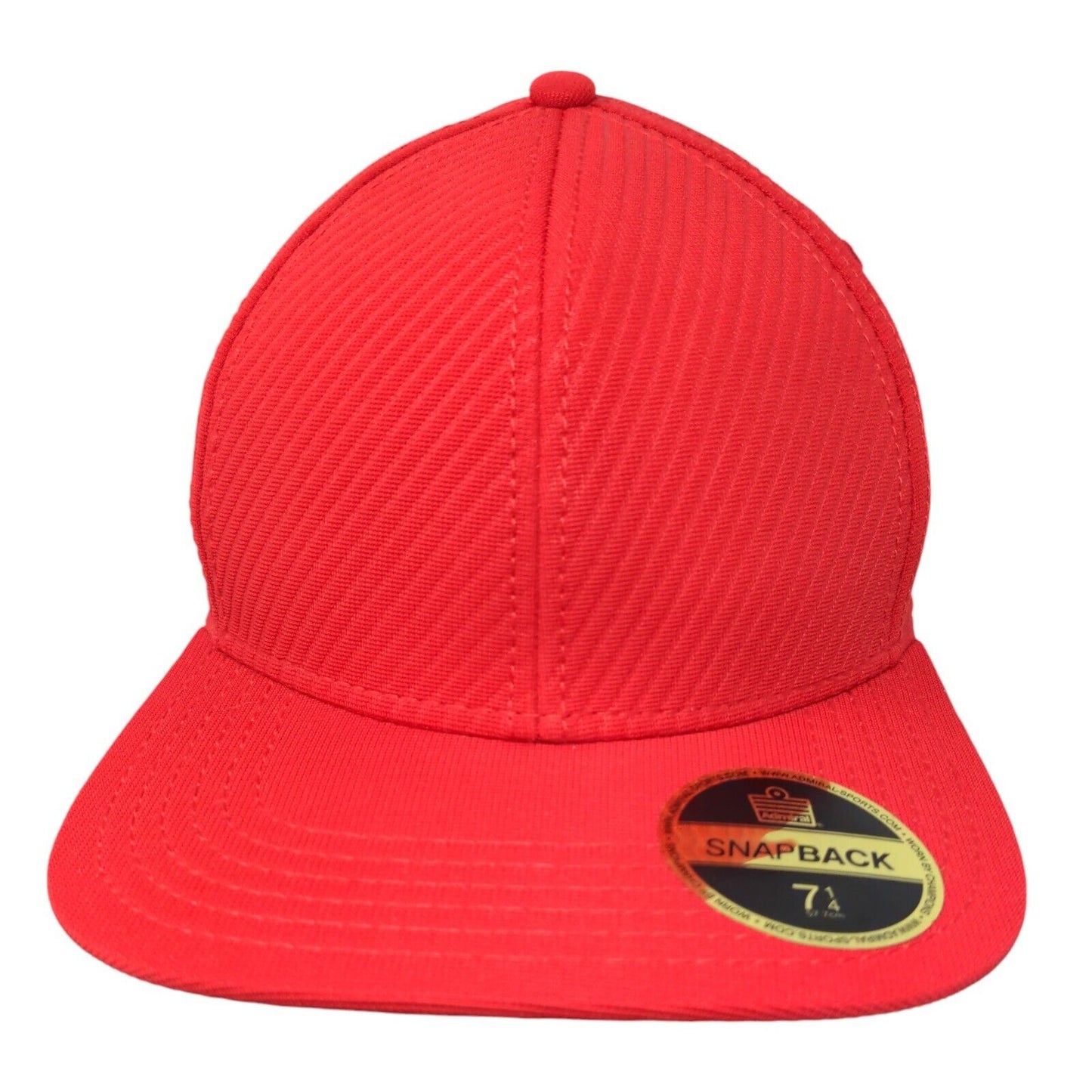 Admiral Men's Snapback Hat Red Size 7 1/4 W/Sticker Polyester Cotton Blend