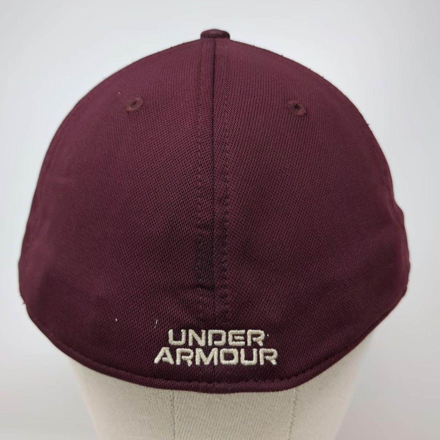 Under Armour Baseball Cap Red XL Stretch Fit Embroidered Logo Curved Brim Hat