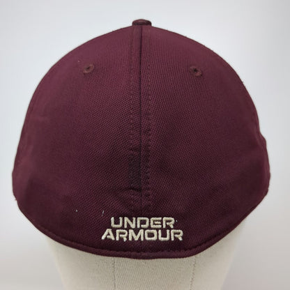 Under Armour Baseball Cap Red XL Stretch Fit Embroidered Logo Curved Brim Hat