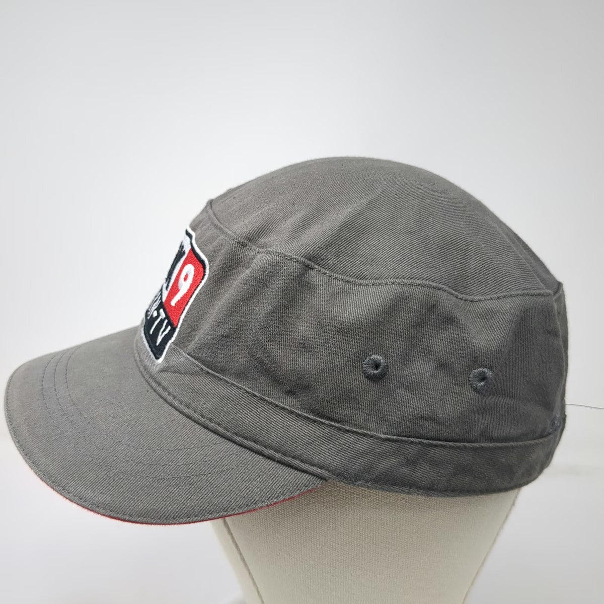 vie Army Cap Gray One Size Fox 9 KNIN-TV Media Strapback Cotton News Station Hat