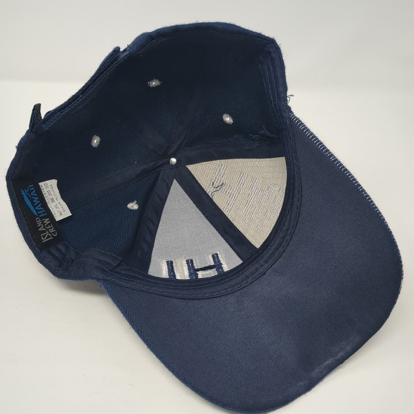 Hawaii HI Strapback Hat Blue One Size Adjustable Embroidered Island Crew